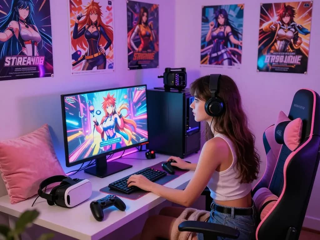 Engaging scene showcasing characters from popular porngames in a vibrant gaming environment.