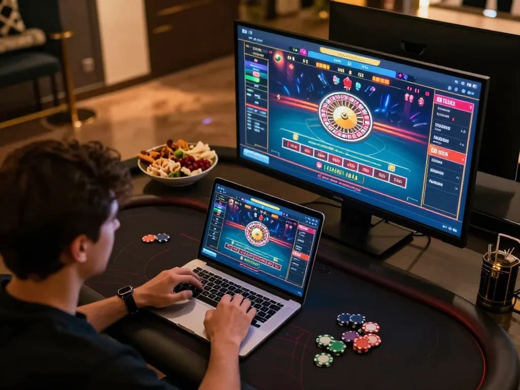 Experience thrilling gameplay on 68win with a cozy online casino setup showcasing live dealer games