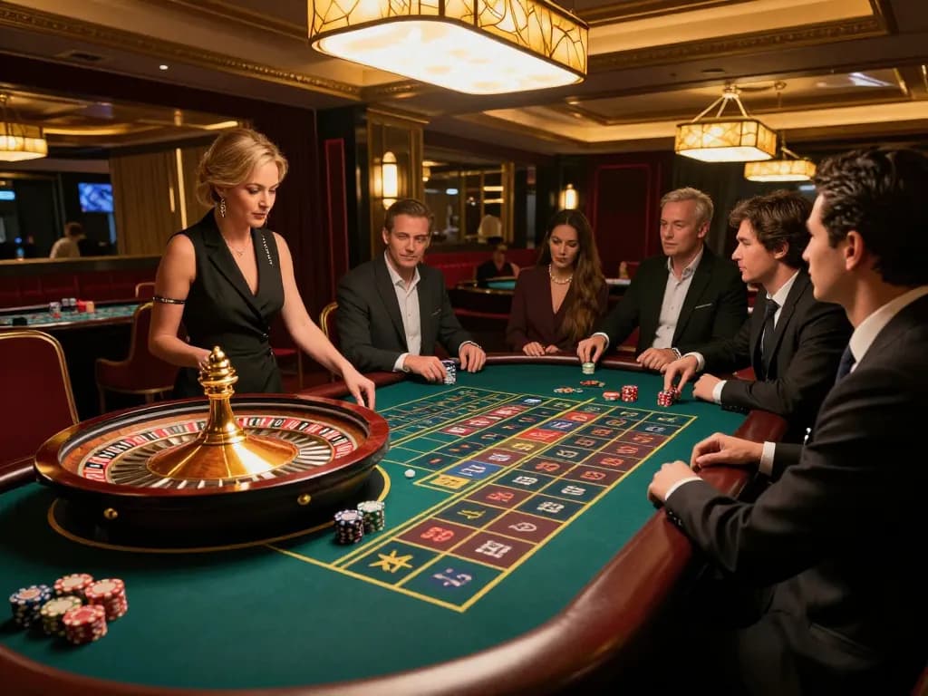 Experience the excitement of roulette at Da88 casino with players engaged in the game.