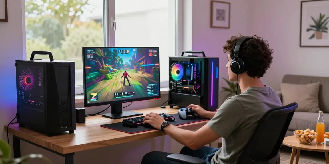 Pengalaman bermain terjun4d yang nyaman di ruang tamu modern dengan gamer fokus dan peralatan permainan lengkap.