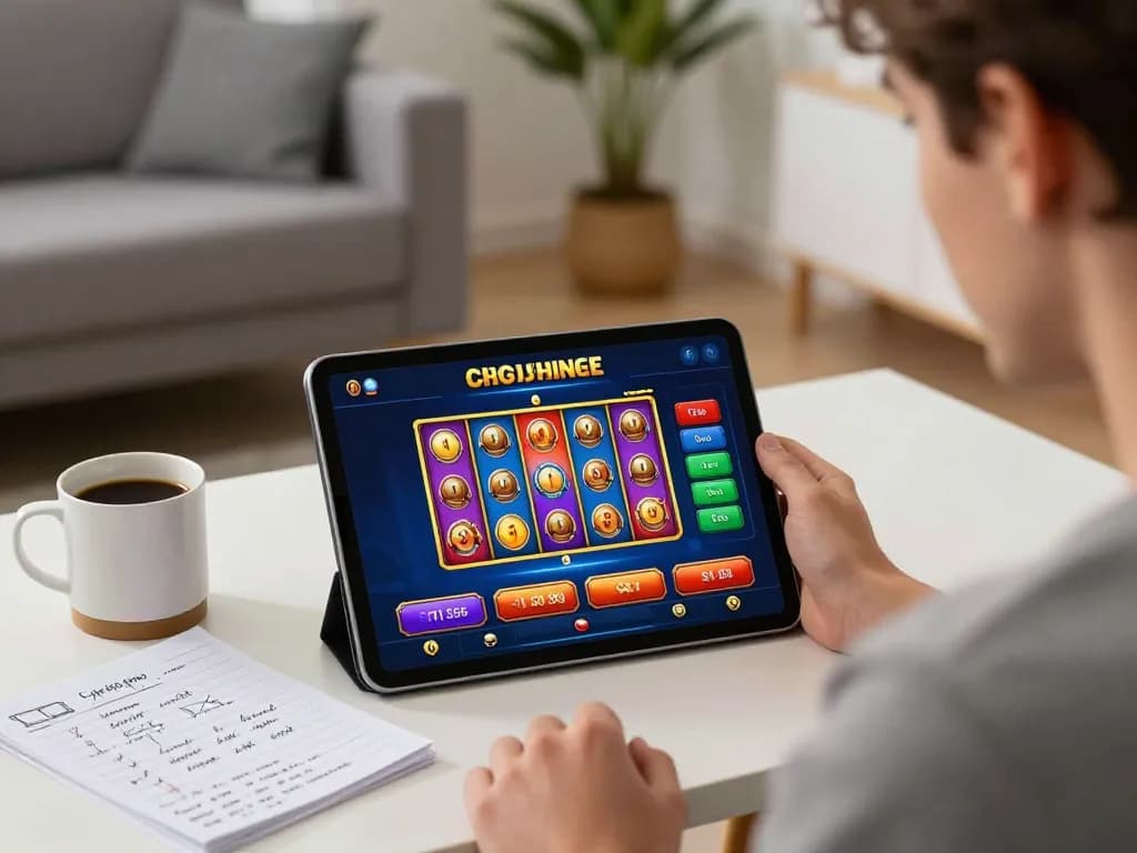Player enjoying engaging session on 88aa casino app, showcasing lively gameplay on tablet.