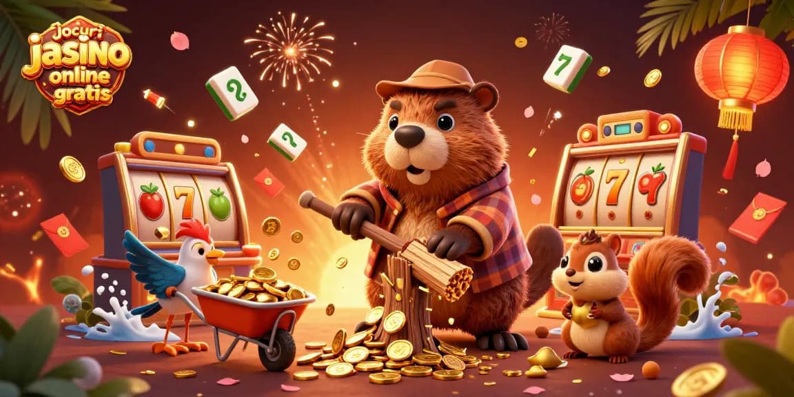 Jocuri casino online gratis cu păcănele și simboluri de noroc, atmosferă vibrantă de joc.