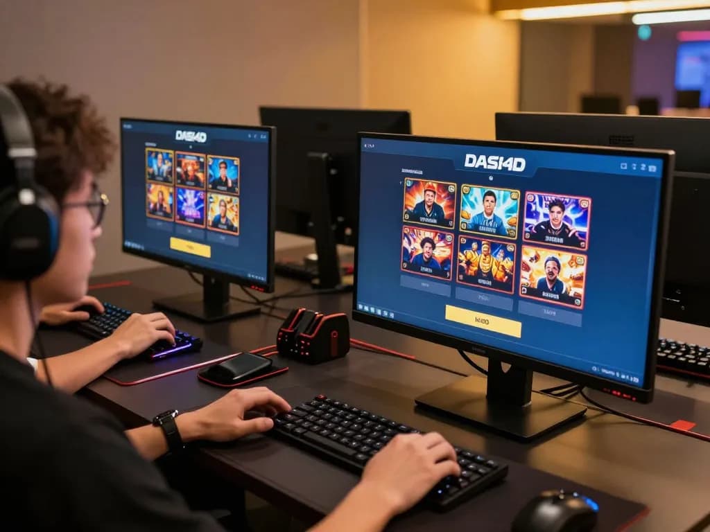 Antarmuka login DASI4D dalam aksi dengan seorang pemain yang terlibat dalam permainan slot online, mengungkap setup permainan yang strategis.