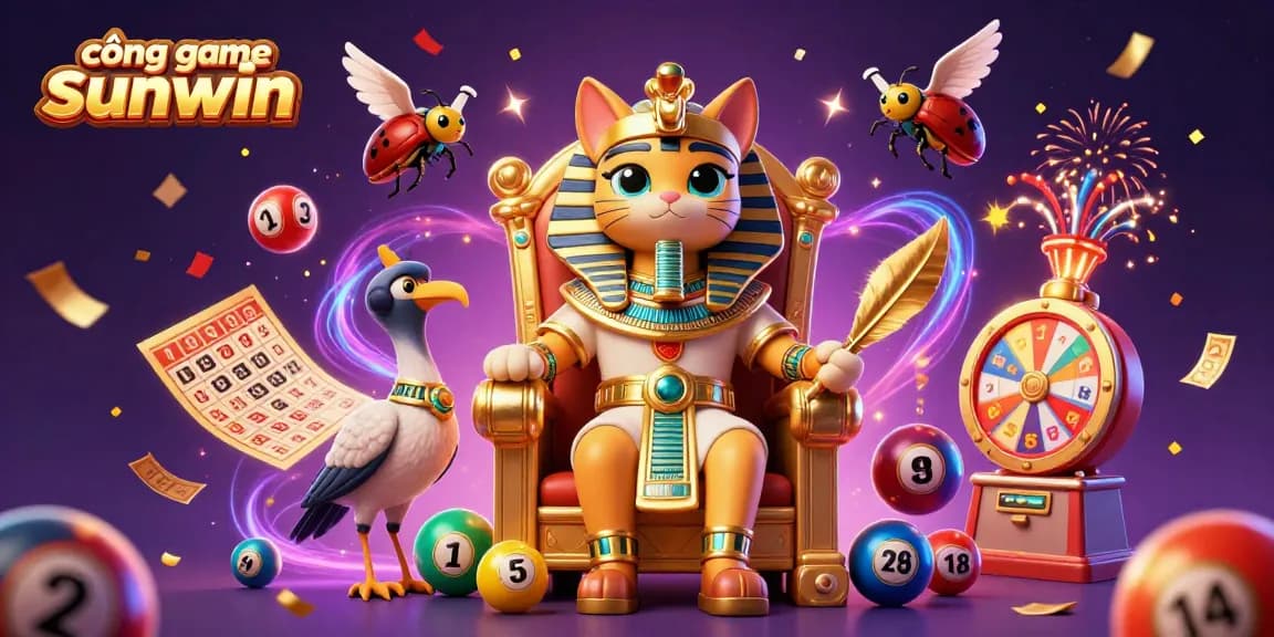 Experience thrilling games at cổng game sunwin with a vibrant celebration scene featuring 3D characters and dynamic elements.