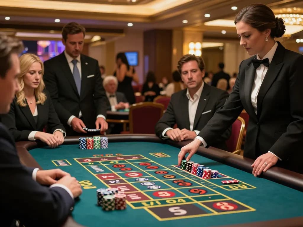 Players engaging in strategic betting at SC88 To roulette table in a luxurious casino setting