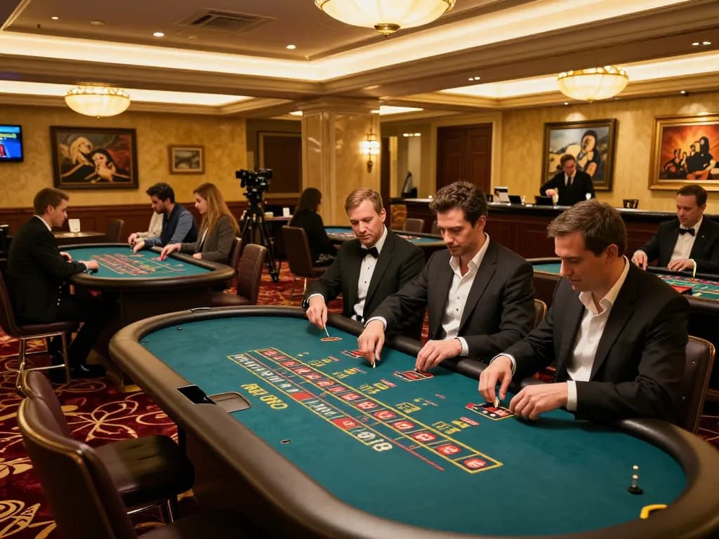 Experience thrilling games at cm88 with players engaged at luxurious casino tables.