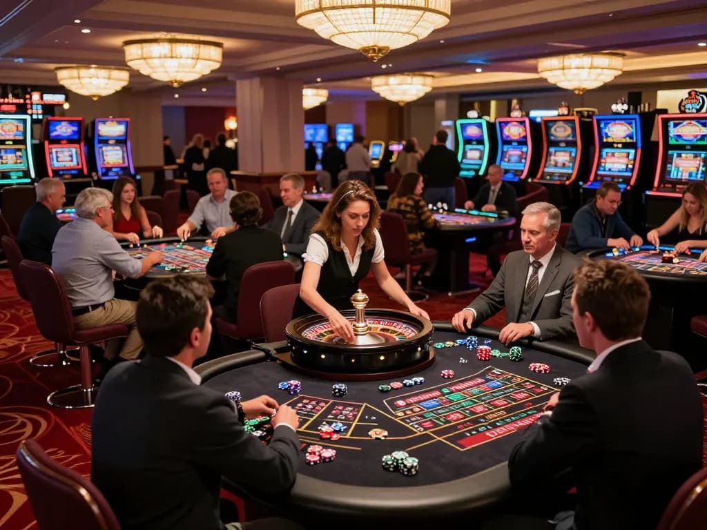 Players betting enthusiastically at MM 99 roulette table during an exciting casino night.