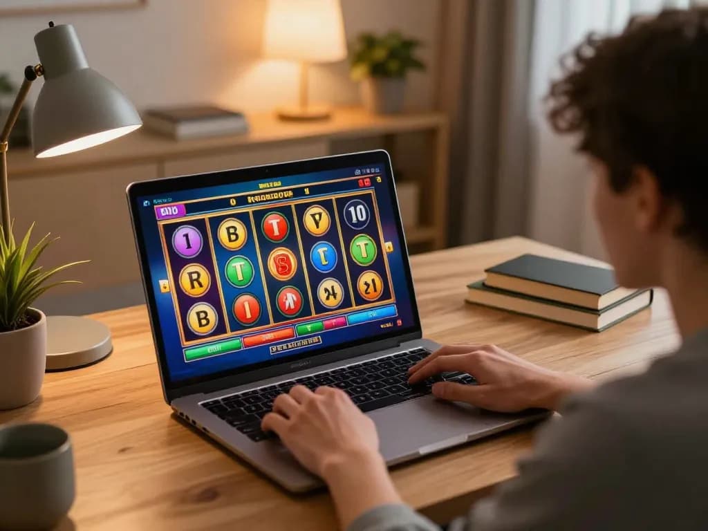 Engaging with oli4d alternatif for thrilling online slot gameplay, showcasing a winning moment from a home setup.