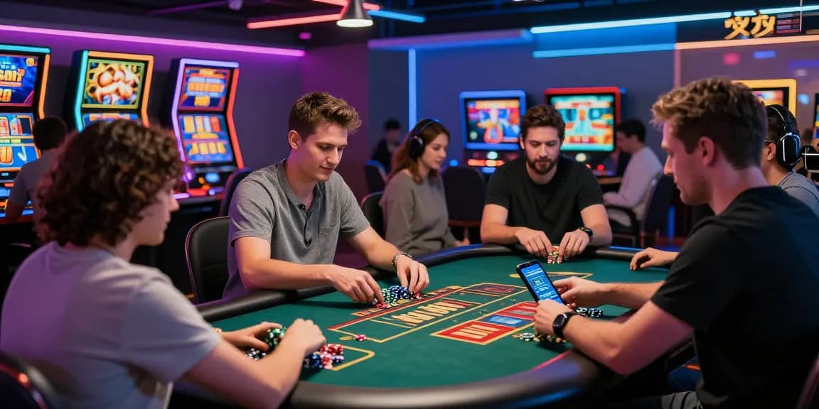 Players enjoying interactive games at casinos that accept credit cards, showcasing vibrant casino atmosphere.