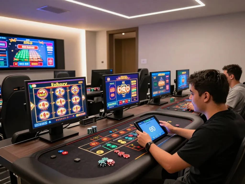 Engaging online gaming scene showcasing players experiencing Rikvip slots and live dealer action
