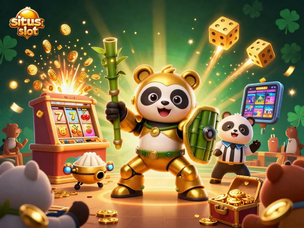 Menangkan jackpot di situs slot dengan ilustrasi mesin slot 3D memukau dan karakter unik.