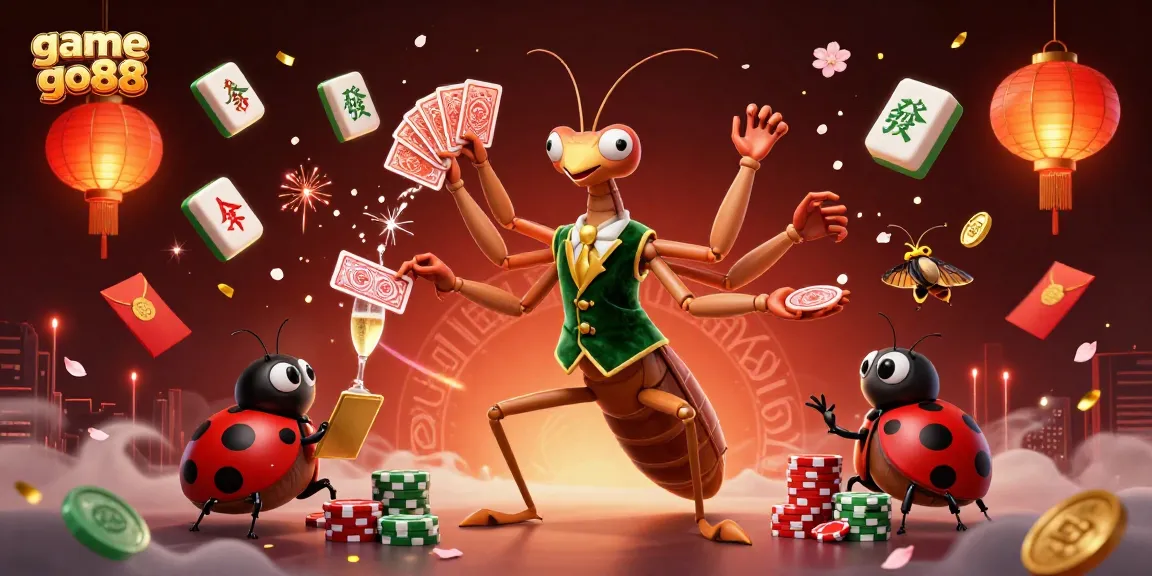 Experience the excitement of game go88 with dynamic 3D characters in a vibrant casino illustration.