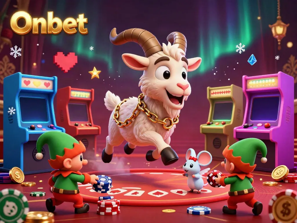 Experience thrilling fun at Onbet’s unique holiday casino with playful characters and arcade games.