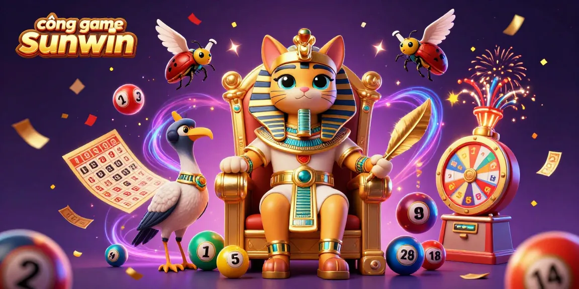 Experience thrilling games at cổng game sunwin with a vibrant celebration scene featuring 3D characters and dynamic elements.