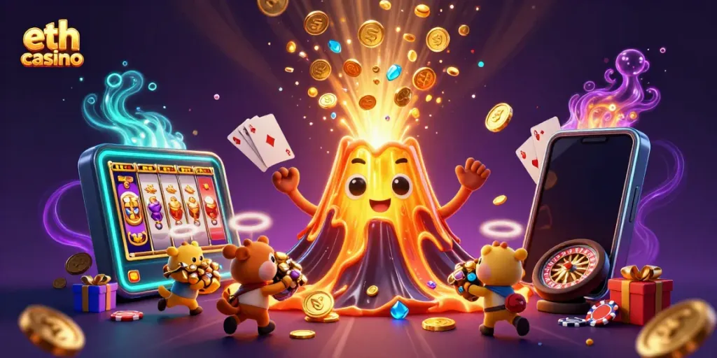 Experience the thrill of eth casino with vibrant gameplay elements and a dynamic treasure eruption.