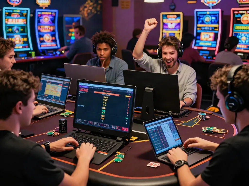 Players engaging with different gaming options at https://xx88.day/ online casino platform, showcasing thrill and excitement.