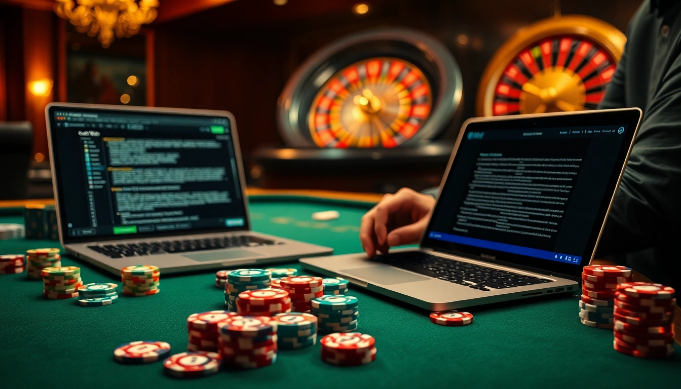 Experience the thrill of gambling with the hidden wiki dark web, featuring a luxurious casino table and vibrant poker chips.
