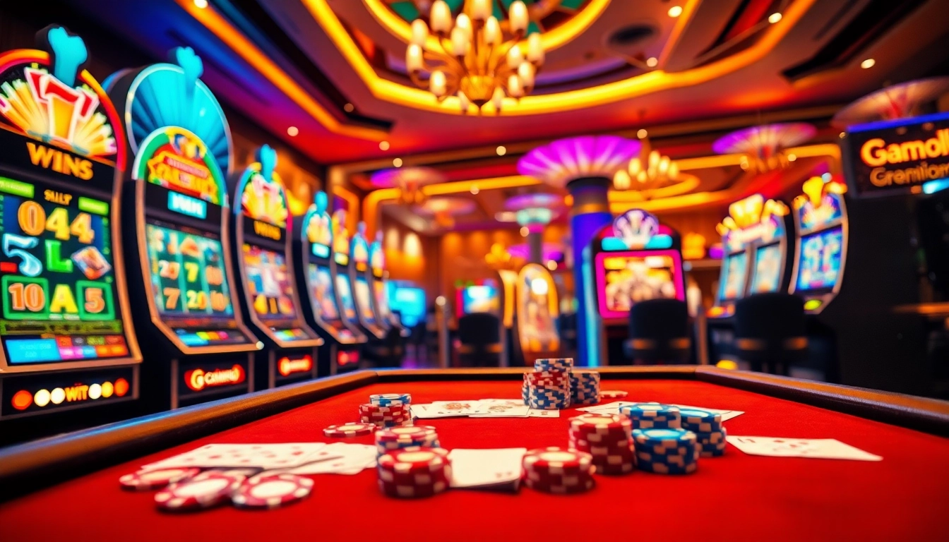 Engaging gaming scene showcasing situs gacor slot machines and vibrant casino atmosphere.