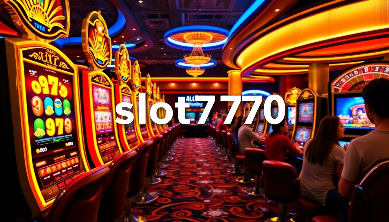 Experience the thrill of slot777 login with casino slot machines and vibrant gaming atmosphere.
