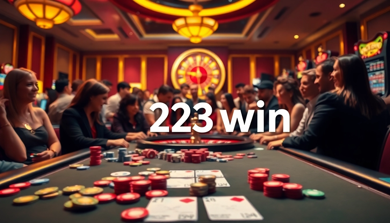 Experience the thrill of winning at 23 win with vibrant casino tables and lively gamblers.