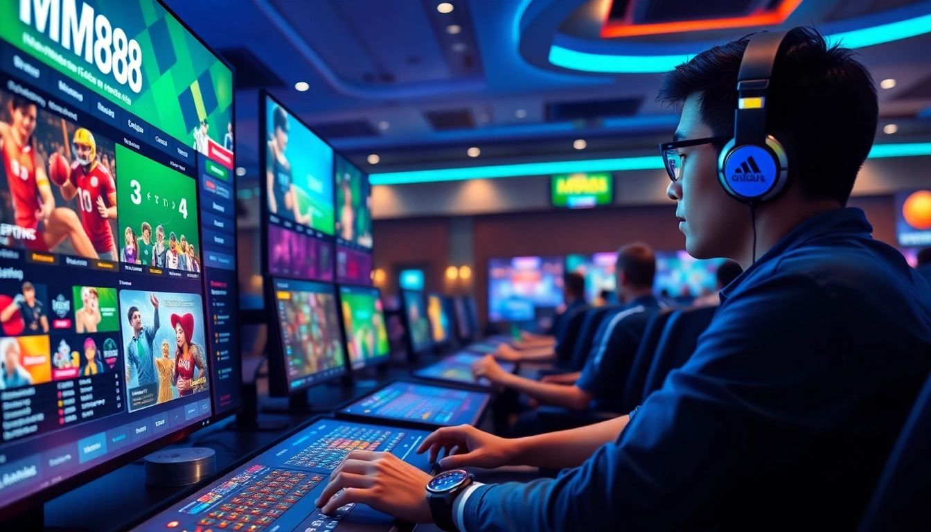 Experience the excitement of online gaming with MM88 com's vibrant interface showcasing sports and casino options.